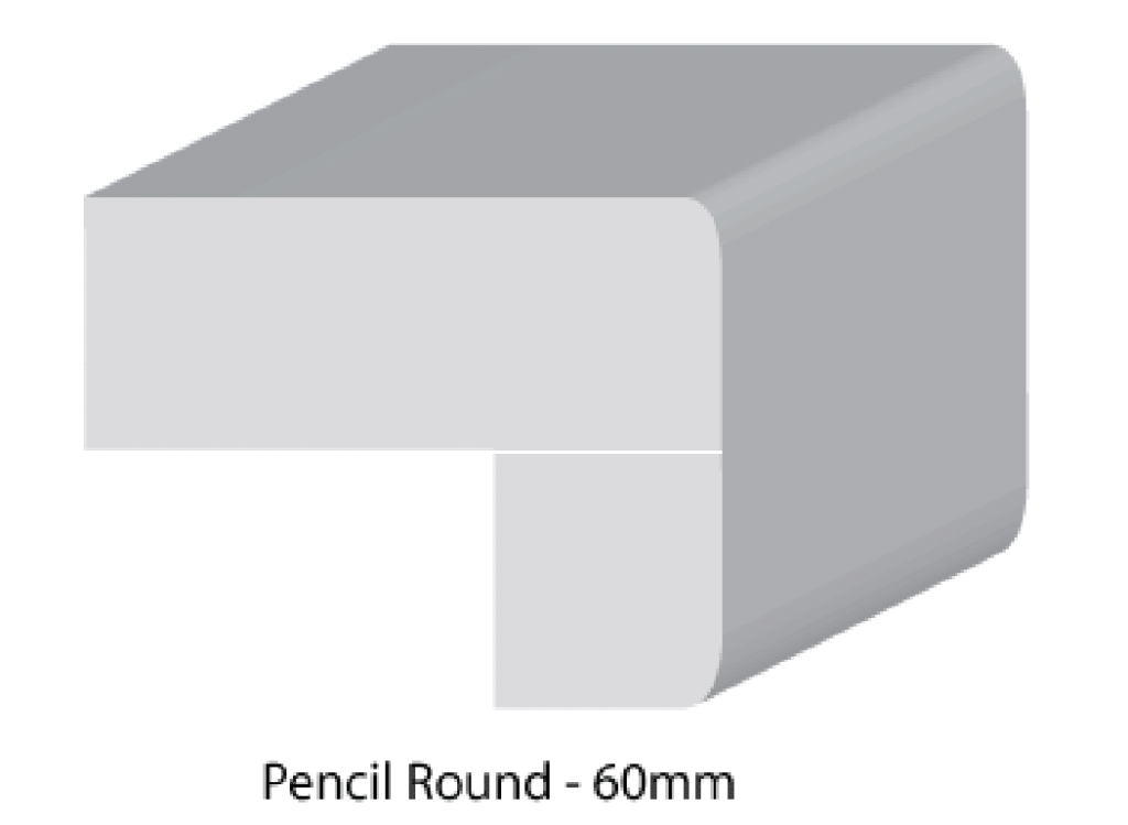 60mm pencil round kitchen benchtop edge profile