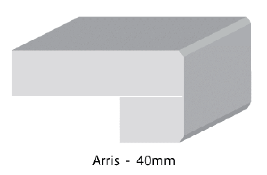 40mm arris kitchen benchtop edge profile