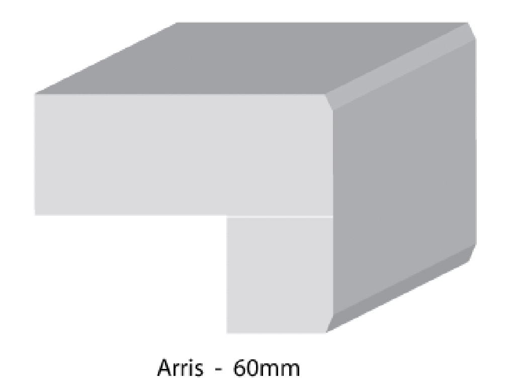 60mm arris kitchen benchtop edge profile