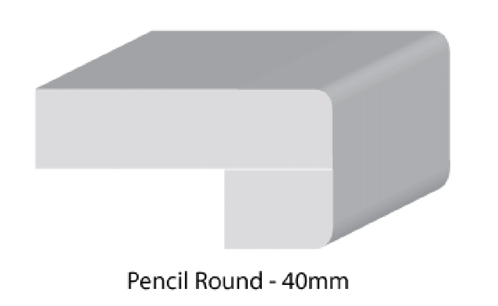 40mm pencil round stone benchtop edge profile